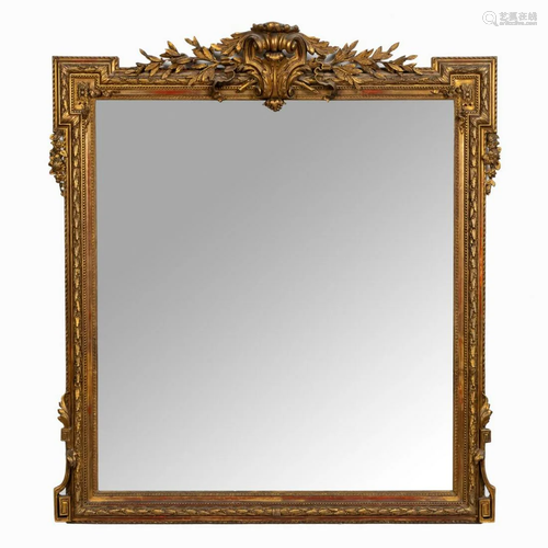 19TH C. CONTINENTAL GILTWOOD & GESSO MIRROR