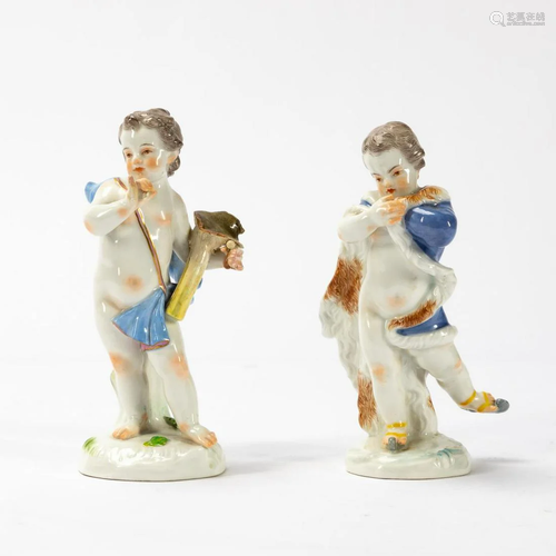 MEISSEN FALL & WINTER PORCELAIN FIGURINES