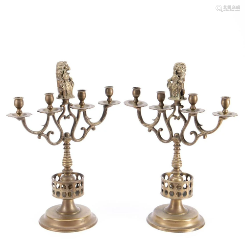 PR., BRASS ARMS OF AMSTERDAM CANDELABRA WITH LI…