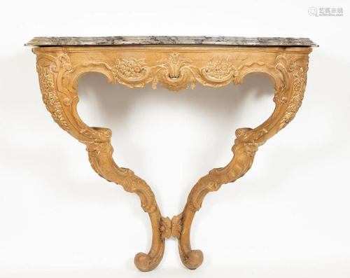 19TH C. REGENCE STYLE MARBLE TOP CONSOLE TABLE