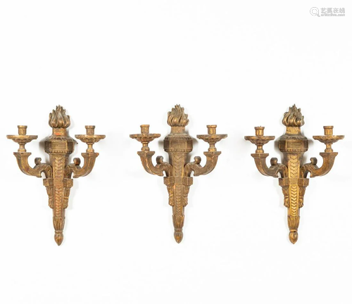 THREE E. 20TH C. FRENCH NEOCLASSICAL STYLE SCONCES