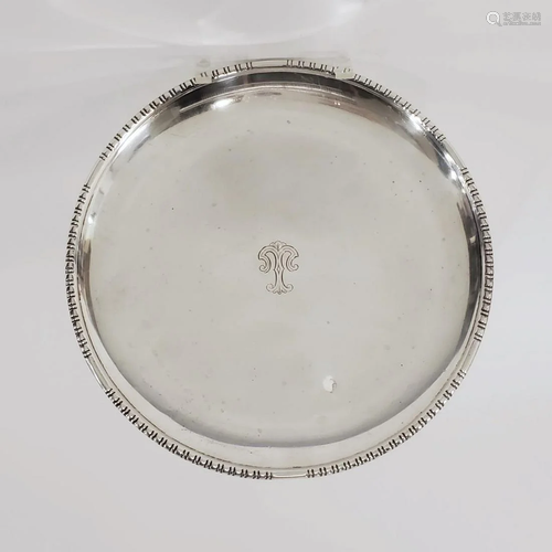 CARTIER, STERLING SILVER ROUND SERVING TRAY