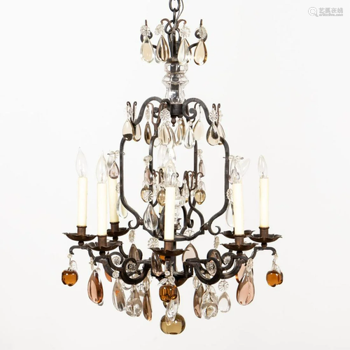 LOUIS XV STYLE EIGHT-LIGHT GLASS FRUIT CHANDELIER