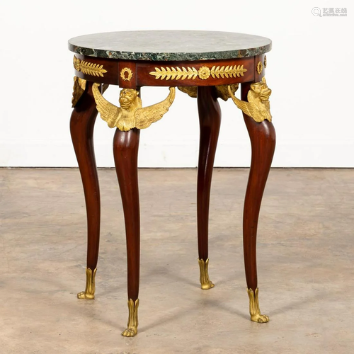 EMPIRE REVIVAL ORMOLU MOUNTED GUERIDON TABLE