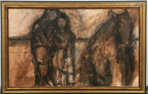 GINO HOLLANDER, ABSTRACTED FIGURES WITH HORSE