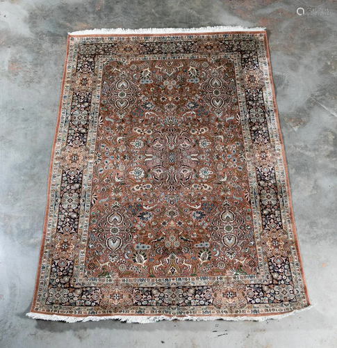 HAND WOVEN ANATOLIAN SILK RUG, 4' 9