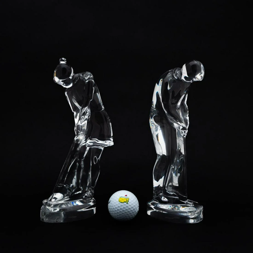 PAIR, BACCARAT CRYSTAL GOLF FIGURES, PGA MASTERS