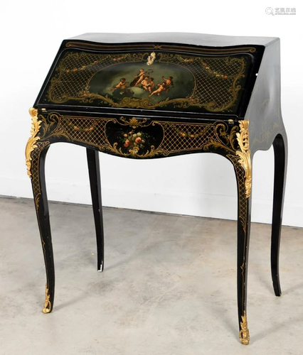 FRENCH VERNIS MARTIN STYLE SECRETAIRE EN PENTE