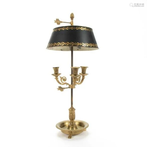 19TH C. FRENCH BOUILLOTTE CANDLE TABLE LAMP