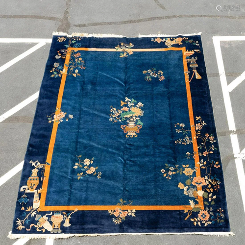 HAND WOVEN CHINESE ART DECO RUG, 11' 9