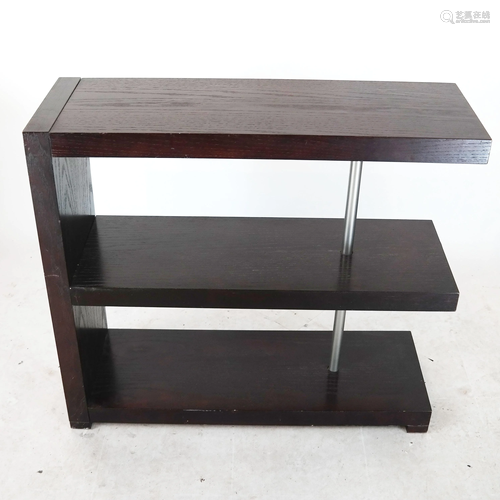 Cerused Oak Low Bookcase / Display Shelves