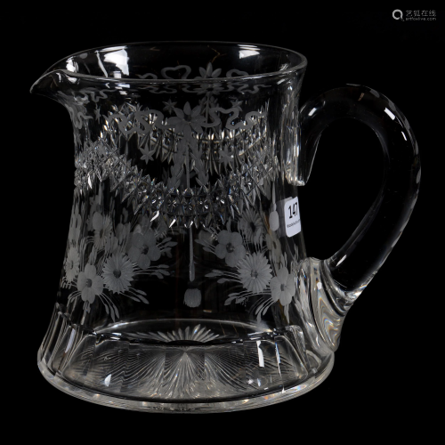 Pitcher, ABCG, Signed Hawkes, Cut & Engraved
