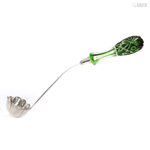 Punch Ladle ABCG, Deep Emerald Green To Clear Handle