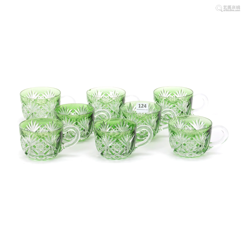 (8) Punch Cups, ABCG, Green Cut To Clear