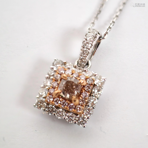 Diamond & Two-Tone Gold Pendant Necklace