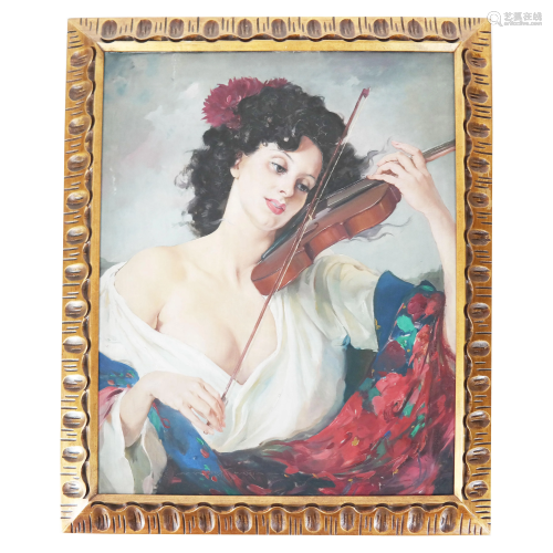 Maria SZANTHO: Gypsy Fiddler - Painting