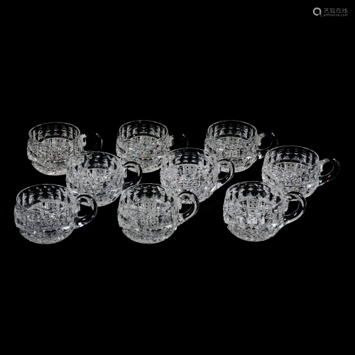 (8) Punch Cups, ABCG, Signed Libbey Ellsmere Pattern