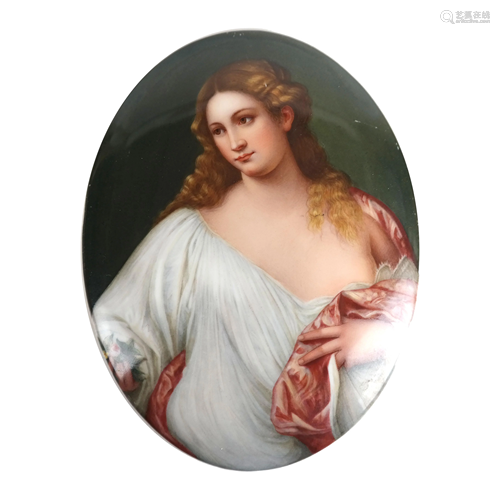 KPM Porcelain Plaque of Woman