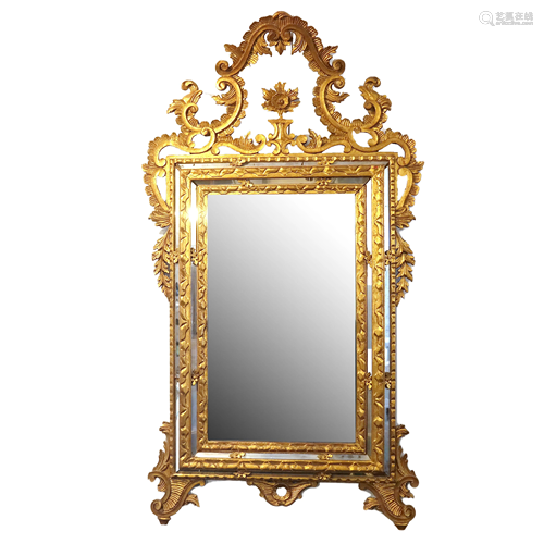 Large Italian Gilt Composition Mirror