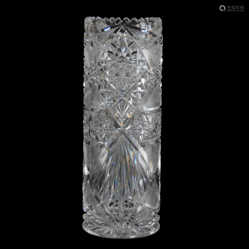Cylinder Vase, American Brilliant Cut Glass