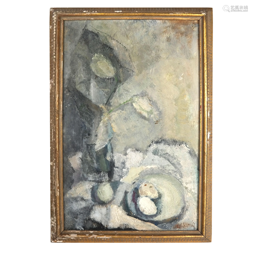 MULLAM (?): Abstract-Style Still Life - Painting