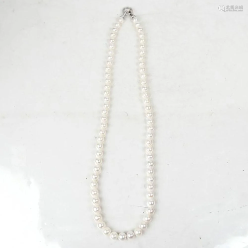 Pearl Necklace With Silver Clasp