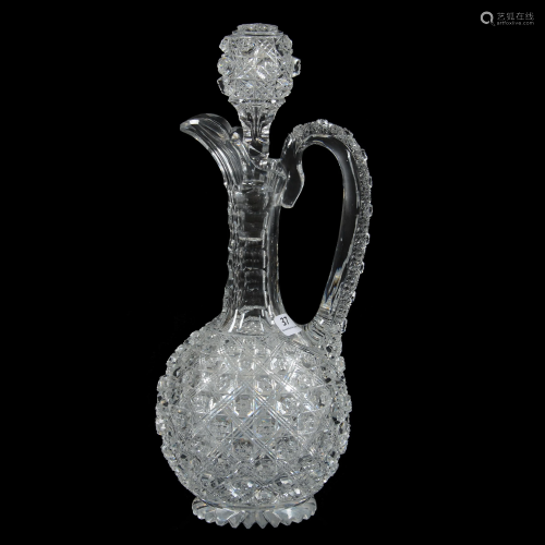 Handled Decanter, American Brilliant Cut Glass