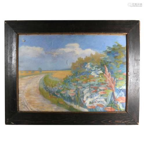 French Country Road - Pastel Painting