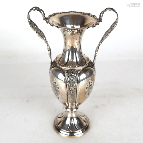 Silver Plate Two-Handled Urn