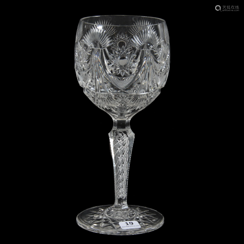 Toasting Goblet, Brilliant Period Cut Glass