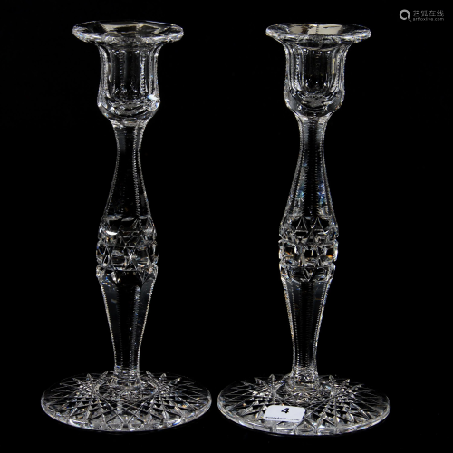 Pair Candlesticks, ABCG, Signed J. Hoare