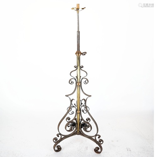 Early 1900s French Bronze Piano Lamp