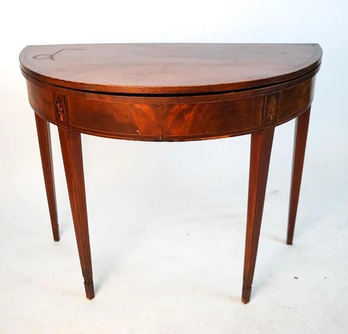 Mahogany Demilune Games Table