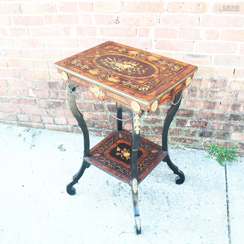 Renaissance Revival Ebonized Side Table