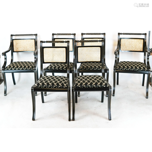 6 Regency-Style Caned Back Chairs