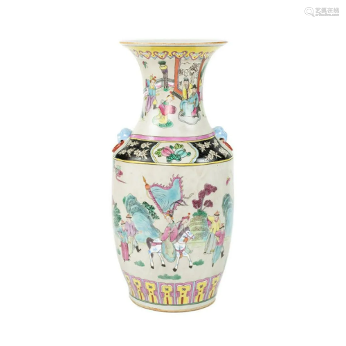 Qing Dynasty Chinese Warrior Vase