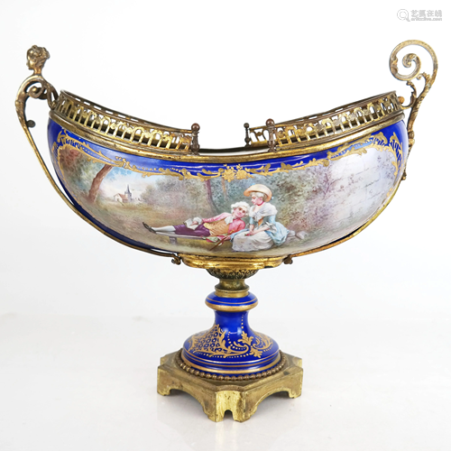 Sevres Porcelain & Bronze Centerpiece