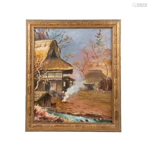 Toshi Yoshida Signed Oil on Canvas