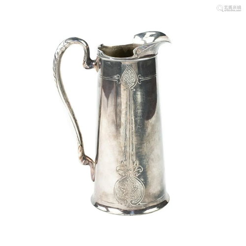 James W. Tufts Art Nouveau Silver-Plated Pitcher