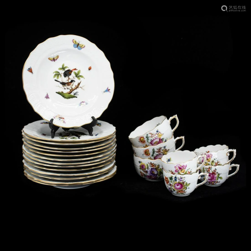 Herend Hungary Porcelain Plates and Tea Cups