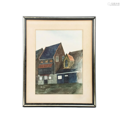 Juergens Signed Watercolor on Paper c. 1975