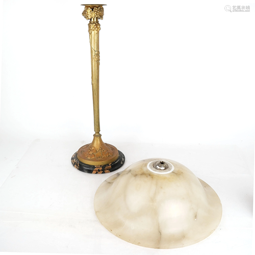 A. Marionnet Bronze Alabaster Lamp