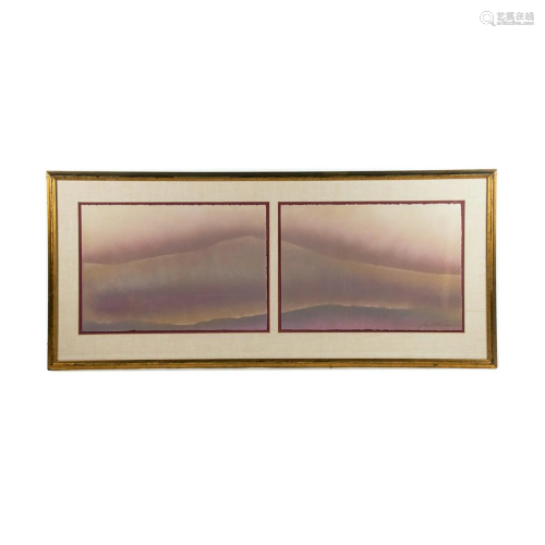 Signed Diptych Lithograph on Paper