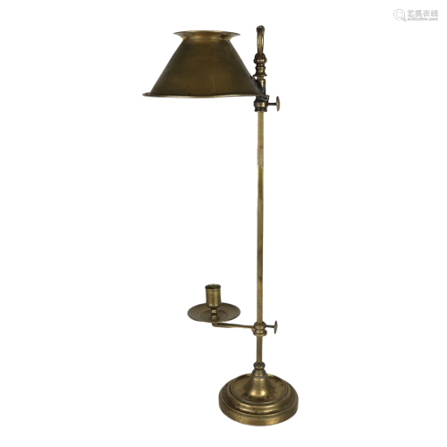 Antique Dutch Brass Candle Lamp