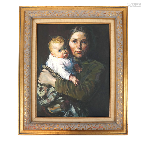 Mother & Child - Oil on Canvas Painting