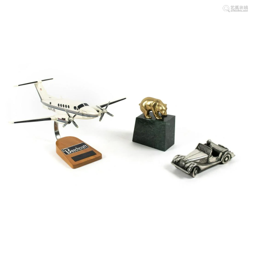 Group of 3 Model Aircraft, Marble Paperweight & Model