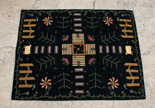 Homespice Decor Folk Art Indian Applique Felt & Wool