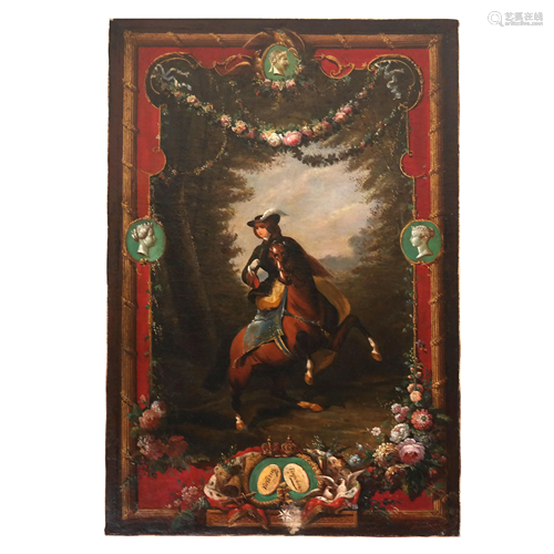 French School: Lady on Horseback - Painting