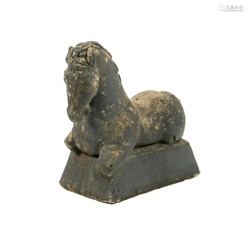 Han Dynasty Style Cast Stone Horse Sculpture