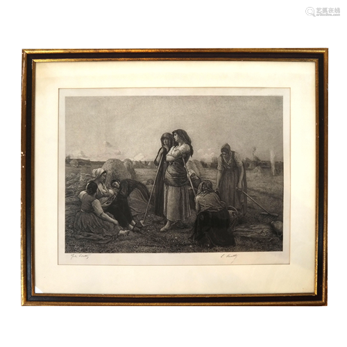 After Jules BRETON: Women inthe Fields - Etching